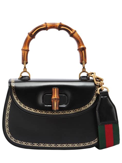 gucci bamboo leather top handle bag price|gucci bamboo bag harper's.